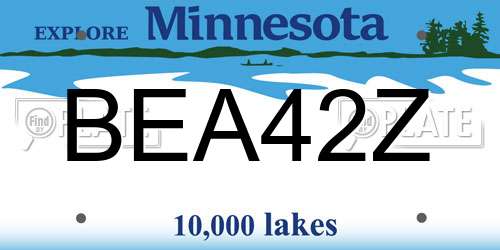 BEA42Z Minnesota License Plate
