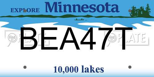 BEA47T Minnesota License Plate