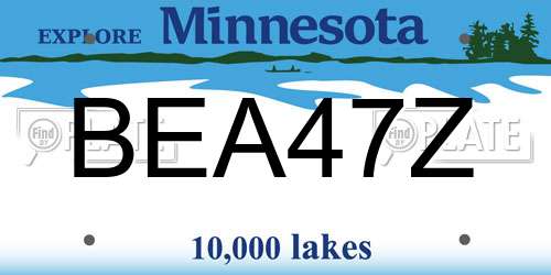 BEA47Z Minnesota License Plate