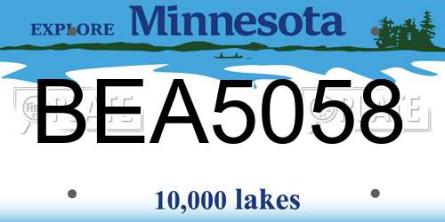 BEA5058 Minnesota License Plate