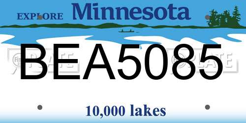 BEA5085 Minnesota License Plate