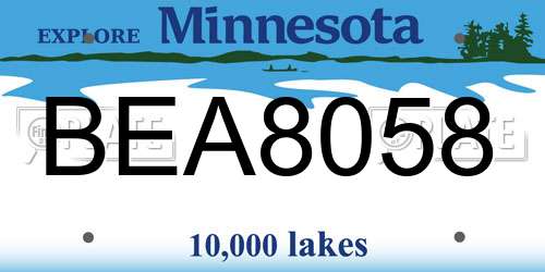 BEA8058 Minnesota License Plate