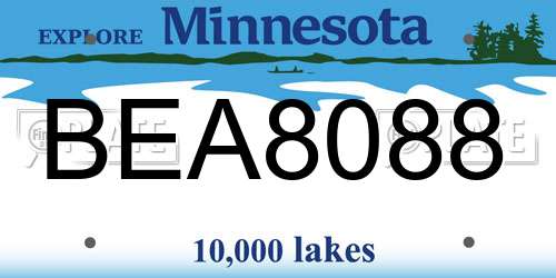 BEA8088 Minnesota License Plate