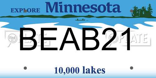 BEAB21 Minnesota License Plate
