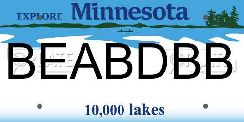 BEABDBB Minnesota License Plate