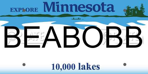 BEABOBB Minnesota License Plate