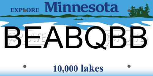 BEABQBB Minnesota License Plate