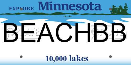 BEACHBB Minnesota License Plate