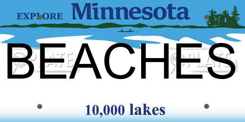 BEACHES Minnesota License Plate
