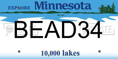 BEAD34 Minnesota License Plate