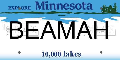 BEAMAH Minnesota License Plate