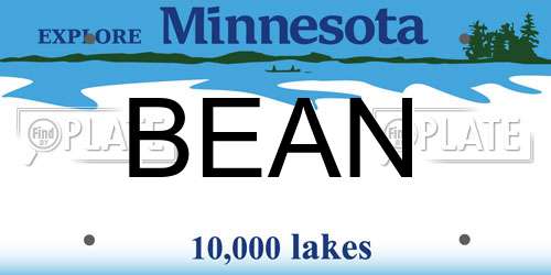 BEAN Minnesota License Plate