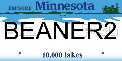 BEANER2 Minnesota License Plate