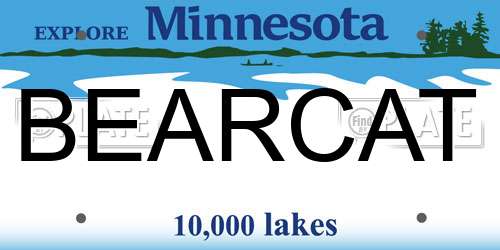 BEARCAT Minnesota License Plate