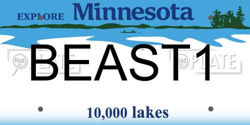 BEAST1 Minnesota License Plate