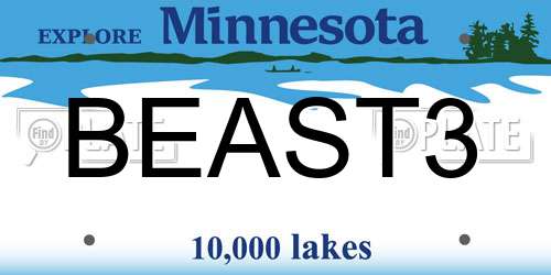 BEAST3 Minnesota License Plate