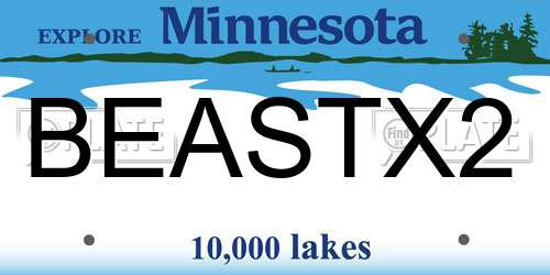 BEASTX2 Minnesota License Plate