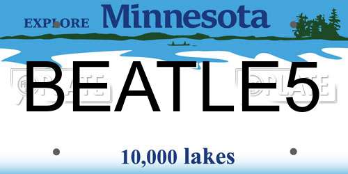 BEATLE5 Minnesota License Plate