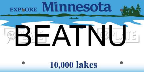 BEATNU Minnesota License Plate