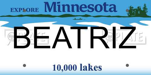 BEATRIZ Minnesota License Plate