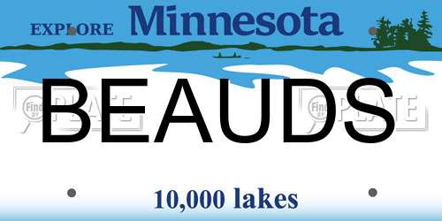 BEAUDS Minnesota License Plate