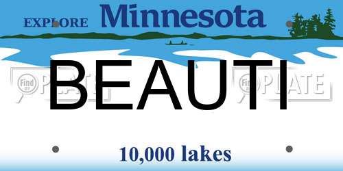 BEAUTI Minnesota License Plate