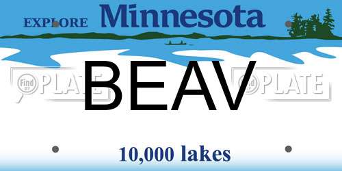 BEAV Minnesota License Plate