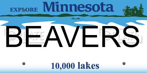 BEAVERS Minnesota License Plate