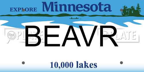 BEAVR Minnesota License Plate