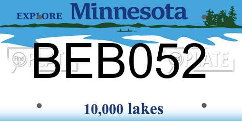 BEB052 Minnesota License Plate
