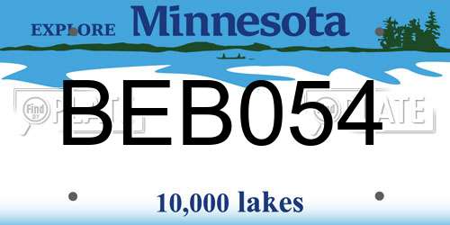 BEB054 Minnesota License Plate