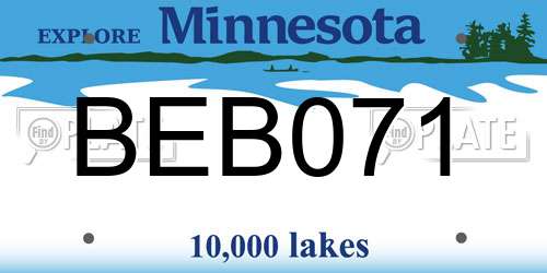 BEB071 Minnesota License Plate