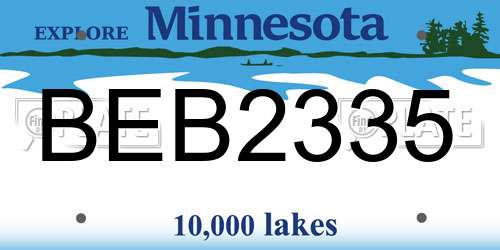 BEB2335 Minnesota License Plate