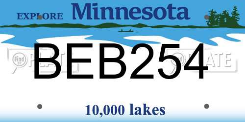 BEB254 Minnesota License Plate