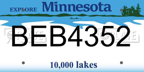 BEB4352 Minnesota License Plate