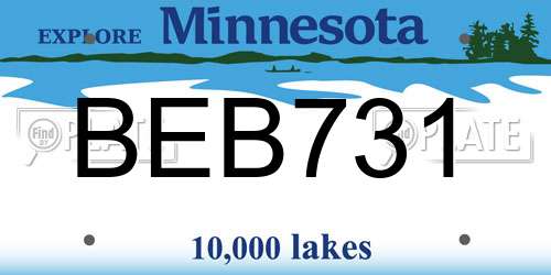 BEB731 Minnesota License Plate