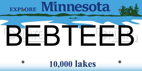 BEBTEEB Minnesota License Plate