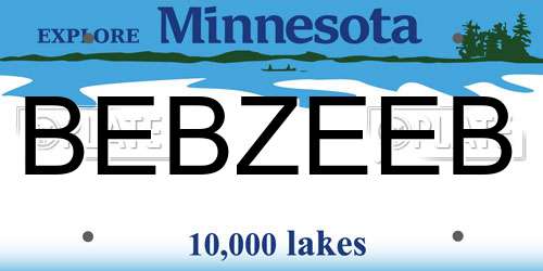 BEBZEEB Minnesota License Plate