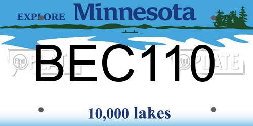 BEC110 Minnesota License Plate
