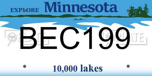 BEC199 Minnesota License Plate
