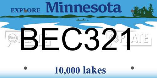 BEC321 Minnesota License Plate