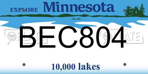 BEC804 Minnesota License Plate