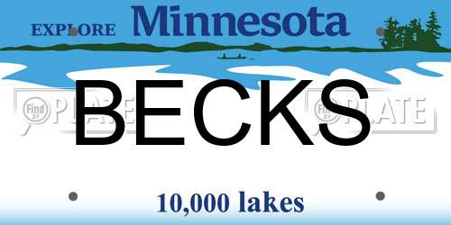 BECKS Minnesota License Plate
