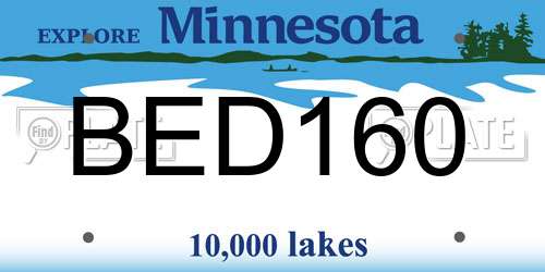 BED160 Minnesota License Plate