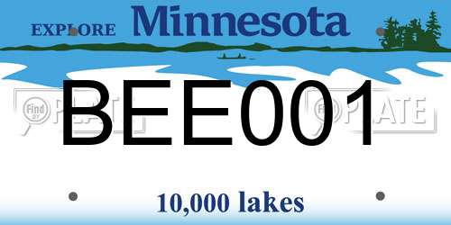 BEE001 Minnesota License Plate