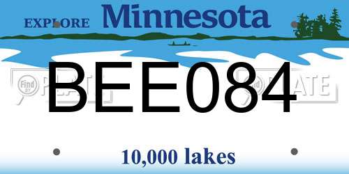 BEE084 Minnesota License Plate