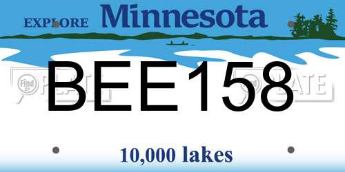 BEE158 Minnesota License Plate