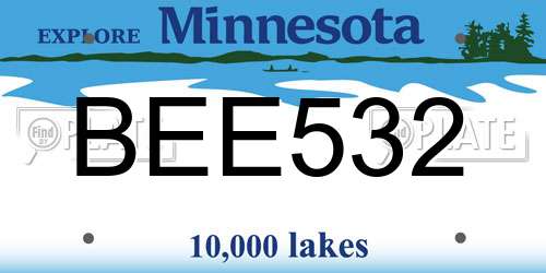BEE532 Minnesota License Plate