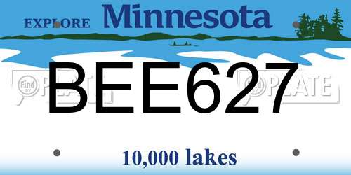 BEE627 Minnesota License Plate