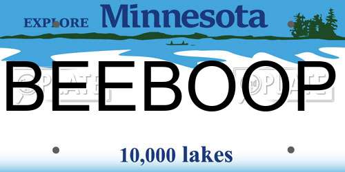 BEEBOOP Minnesota License Plate